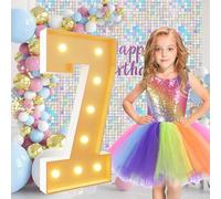 Números iluminados para decoración de séptimo cumpleaños, 1 m de Largo, 7 números Grandes de marquesina para Globos, Arco de Globos de Mosaico, cartón de Espuma precortado para DEC