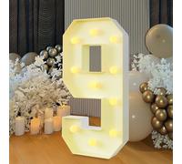 Números LED Gigantes con Figuras Luminosas, 2000-3000 K, Letras para Graduación, Boda, Fiesta de Cumpleaños (9)