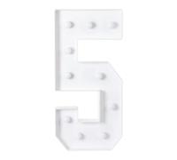 Números LED iluminados, número grande de 100 cm con bombillas, número luminoso 0 1 2 3 4 5 6 7 8 9, con caja de batería, 2000-3000K, para graduaciones, bodas (5)