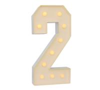 Números LED iluminados, número grande de 100 cm con bombillas, número luminoso 0 1 2 3 4 5 6 7 8 9, con caja de batería, 2000-3000K, para graduaciones, bodas (2)