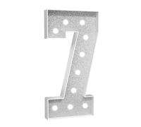 Números Luz Blanca Fría,Decoración Fiesta Números Luz Carpa Grande Con Pistola Pegamento Caliente Y Soporte For Telón Fondo Decoración Pared Bar Fiesta Bodas(Number 7,2FT White)