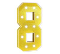 Números Luz Blanca Fría,Decoración Fiesta Números Luz Carpa Grande Con Pistola Pegamento Caliente Y Soporte For Telón Fondo Decoración Pared Bar Fiesta Bodas(Number 8,4FT Gold)