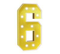 Números Luz Blanca Fría,Decoración Fiesta Números Luz Carpa Grande Con Pistola Pegamento Caliente Y Soporte For Telón Fondo Decoración Pared Bar Fiesta Bodas(Number 6,3FT Gold)