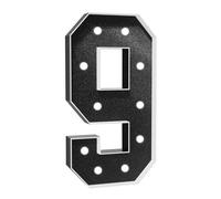 Números Luz Blanca Fría,Decoración Fiesta Números Luz Carpa Grande Con Pistola Pegamento Caliente Y Soporte For Telón Fondo Decoración Pared Bar Fiesta Bodas(Number 9,3FT Black)