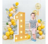 Números luz LED gigantes 70cm/28pulgadas for la fiesta cumpleaños número 18 y 40, lámparas números con letrero iluminado en marquesina for el día San Valentín aniversario(Number 1,Warm light)