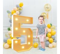 Números luz LED gigantes 70cm/28pulgadas for la fiesta cumpleaños número 18 y 40, lámparas números con letrero iluminado en marquesina for el día San Valentín aniversario(Number 5,Warm light)