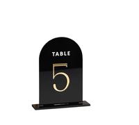 Números Mesa Boda Frosted Acrylic Table Numbers Black Sign Wedding Decor Party Signage with 1-20 Gold White Seat Label(Black,Table Number 1-5)