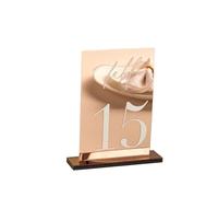 Números Mesa Boda Modern Table Numbers Wedding One side Gold Mirror Signs Decor Reception Signage(Silver,NO.11-20(12x18cm))