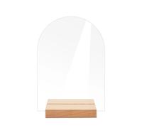 Números Mesa Boda Transparent Acrylic Arch-shaped Table Card Wedding Number Plate Banquet Diy Wooden Base Seat Sign(10x14cm,20 PCS)