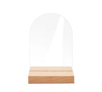 Números Mesa Boda Transparent Acrylic Arch-shaped Table Card Wedding Number Plate Banquet Diy Wooden Base Seat Sign(6x9cm,20 PCS)