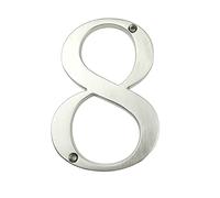 Números metálicos para puertas de casa, Placa con número de casa 10 cm 4 pulgadas Plata 5 Exterior(8)