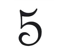 Números metálicos para puertas de casa, Placas con números de casa, señal de puerta autoadhesiva flotante negra 0-9 for apartamento plano al aire libre(5)