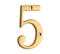 Números metálicos para puertas de casas, 1 pieza de número de casa de metal de 101 mm, número de latón macizo, número de casa for exteriores, números de puerta de entrada n.° 0-9(5)