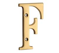 Números metálicos para puertas de casas, 1 pieza Número de casa de metal de 4 "101 mm Número de latón macizo Número de casa for exteriores Números de puerta de entrada n.° 0-9(Letter F)