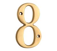 Números metálicos para puertas de casas, 1 pieza Número de casa de metal de 4 "101 mm Número de latón macizo Número de casa for exteriores Números de puerta de entrada n.° 0-9(Number 8)