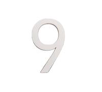 Números para buzones, Blanco autoadhesivo de acrílico la placa matrícula puerta 3D y tamaños múltiples del oro(White 9,5x3.3cm)