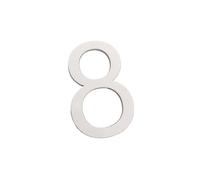 Números para buzones, Blanco autoadhesivo de acrílico la placa matrícula puerta 3D y tamaños múltiples del oro(White 8,10x6.6cm)