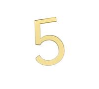 Números para buzones, Blanco autoadhesivo de acrílico la placa matrícula puerta 3D y tamaños múltiples del oro(Gold 5,7x4.6cm)