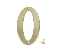 Números para buzones, Bronce y oro los 7x5cm de la aleación del cinc números casa metal con tornillos M2(Bronze 0)