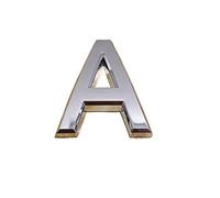 Números para buzones, Paquete de números casa 10 plateados, varios tamaños(Letter a,5cm)