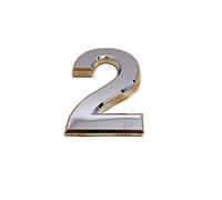 Números para buzones, Paquete de números casa 10 plateados, varios tamaños(Number 2,10cm)