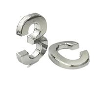 Números para buzones, Paquete de números casa 10 plateados, varios tamaños(Remark,5cm)