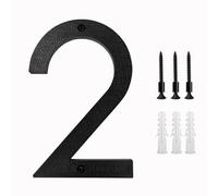 Números para buzones, Placa de número puerta, relieve flotante ABS negro 8 pulgadas con tornillos montaje(2)