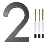 Números Para Casa Exterior Dirección Gran puerta moderna Alfabeto Casa flotante Número Letras Signo # 0-9 Números negros 125 mm 5 en el hogar al aire libre(2)