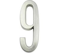 NúMeros Para Casas Números de casa 1 unidad, 101mm, número Metal, números autoadhesivos for exteriores, pegatinas for puerta buzón, aleación Zinc plateada/negra 4 pulgadas #0-9(Silver,9)