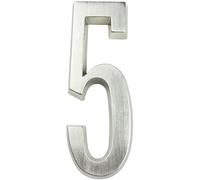 NúMeros Para Casas Números de casa 1 unidad, 101mm, número Metal, números autoadhesivos for exteriores, pegatinas for puerta buzón, aleación Zinc plateada/negra 4 pulgadas #0-9(Silver,5)