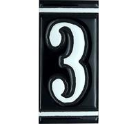 Números para casas, pintado a mano 5 x 11 cm color negro esmaltado los bordes.Grabado y Céramica Española s.l. (Número 3)