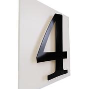 Números para la casa/número de casa, 30 cm, aluminio brillante negro (4)