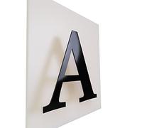 Números para la casa/número de casa, 30 cm, aluminio brillante negro (A)