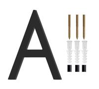 números para la puerta principal, 1 número de casa flotante, letras modernas del alfabeto for puerta, números 3D negros for exteriores, placas dirección for entrada pared(A)