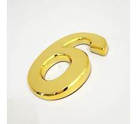 Números Placa Casa Autoadhesivos 3D 0-9 10cm Dorado Galvanoplastia Placas Puerta Modernas Número Dirección Hotel Dígito Adhesivos Pared Letrero, para Exterior Interior Apartamento Buzones Correo (6)