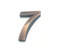 NúMeros Placa Casa Autoadhesivos 3D 5cm 0-9 Letra A-Z Dash Sign NúMero Puerta Color Rojo Bronce Moderno DireccióN DíGitos 3M Adhesiva ABS Galvanoplastia, para BuzóN Hotel Signo GuióN (7)