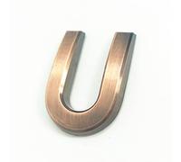 NúMeros Placa Casa Autoadhesivos 3D 5cm 0-9 Letra A-Z Dash Sign NúMero Puerta Color Rojo Bronce Moderno DireccióN DíGitos 3M Adhesiva ABS Galvanoplastia, para BuzóN Hotel Signo GuióN (U)