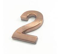NúMeros Placa Casa Autoadhesivos 3D 5cm 0-9 Letra A-Z Dash Sign NúMero Puerta Color Rojo Bronce Moderno DireccióN DíGitos 3M Adhesiva ABS Galvanoplastia, para BuzóN Hotel Signo GuióN (2)