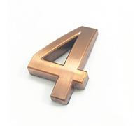 NúMeros Placa Casa Autoadhesivos 3D 5cm 0-9 Letra A-Z Dash Sign NúMero Puerta Color Rojo Bronce Moderno DireccióN DíGitos 3M Adhesiva ABS Galvanoplastia, para BuzóN Hotel Signo GuióN (4)