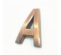 NúMeros Placa Casa Autoadhesivos 3D 5cm 0-9 Letra A-Z Dash Sign NúMero Puerta Color Rojo Bronce Moderno DireccióN DíGitos 3M Adhesiva ABS Galvanoplastia, para BuzóN Hotel Signo GuióN (A)
