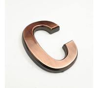 NúMeros Placa Casa Autoadhesivos 3D 7cm 0-9 Letras A-Z ABS PláStico Rojo Cobre Pegatina NúMero DireccióN Puerta Moderna Hotel DíGito Galvanizada Letrero para HabitacióN Patio Calle Buzones (C)