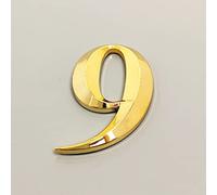 Números Placa Casa Autoadhesivos 3D 7cm Dígitos 0-9 Letras A-Z Número Galvanoplastia Dorada Moderna Alfabeto Dirección Puerta Hotel 3M Pegamento Trasero Adhesiva Letrero ABS, para Buzón Papelera (9)