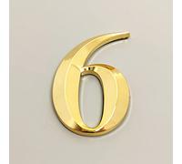 Números Placa Casa Autoadhesivos 3D 7cm Dígitos 0-9 Letras A-Z Número Galvanoplastia Dorada Moderna Alfabeto Dirección Puerta Hotel 3M Pegamento Trasero Adhesiva Letrero ABS, para Buzón Papelera (6)