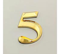 Números Placa Casa Autoadhesivos 3D 7cm Dígitos 0-9 Letras A-Z Número Galvanoplastia Dorada Moderna Alfabeto Dirección Puerta Hotel 3M Pegamento Trasero Adhesiva Letrero ABS, para Buzón Papelera (5)