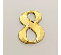 Números Placa Casa Autoadhesivos 3D 7cm Dígitos 0-9 Letras A-Z Número Galvanoplastia Dorada Moderna Alfabeto Dirección Puerta Hotel 3M Pegamento Trasero Adhesiva Letrero ABS, para Buzón Papelera (8)