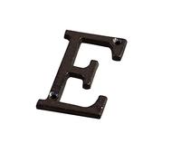 Números Placa Casa Hierro Fundido 3D 0-9 Letras A-Z Decoración Pared Negra Puerta 8 cm Letrero Metal con Tornillos para Dirección Exterior Buzón Interior Hotel Dormitorio Café Patio Calle (E)