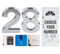 Números plateados para puerta, 0-99, letras A, B, C, D, 3 pulgadas, números de casa, calcomanías autoadhesivas, para puertas, buzones, habitaciones de hotel (28)