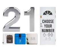 Números plateados para puerta, 0-99, letras A, B, C, D, 3 pulgadas, números de casa, calcomanías autoadhesivas, para puertas, buzones de correo, habitaciones de hotel (21)