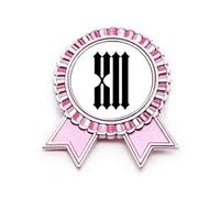 Números romanos doce en negro broche pin medalla de premio rosa ganador, medio, metal, medio, metal, Medium, Metal
