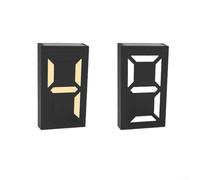 Números solares de casa, RGB que cambian de color iluminados para señal de dirección, sensor automático, pantalla exterior ABS resistente a la intemperie para entrada del hogar (dos colores)